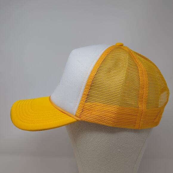 Ha Snapback Trucker Hat Yellow One Size Adjustable Lightweight Rope Mesh Back - Picture 3 of 9